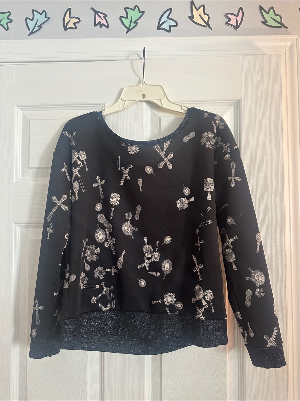 Rock & Republic Black Jewel and Trinket Print Sweatshirt